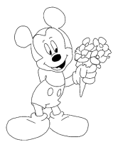 A coloring page of mickey mouse